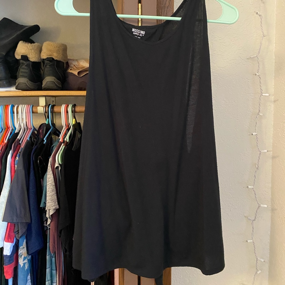 Black tie-back tank top